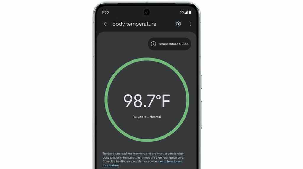 Pixel 8 Pro 用戶現在可以使用Thermometer應用程式測量體溫